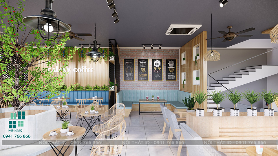 Thiết kế quán cafe đẹp tại Quảng Ninh theo phong cách hiện đại 
