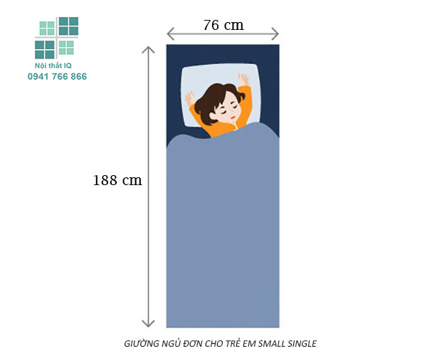 kích thước giường ngủ đơn dành cho trẻ em 
